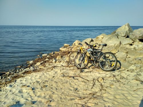 Велосипеды на берегу Днепра