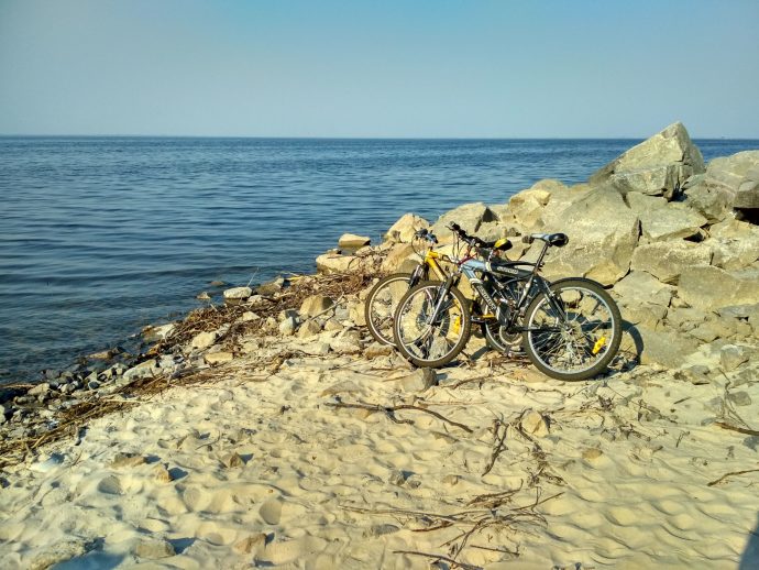 Велосипеды на берегу Днепра